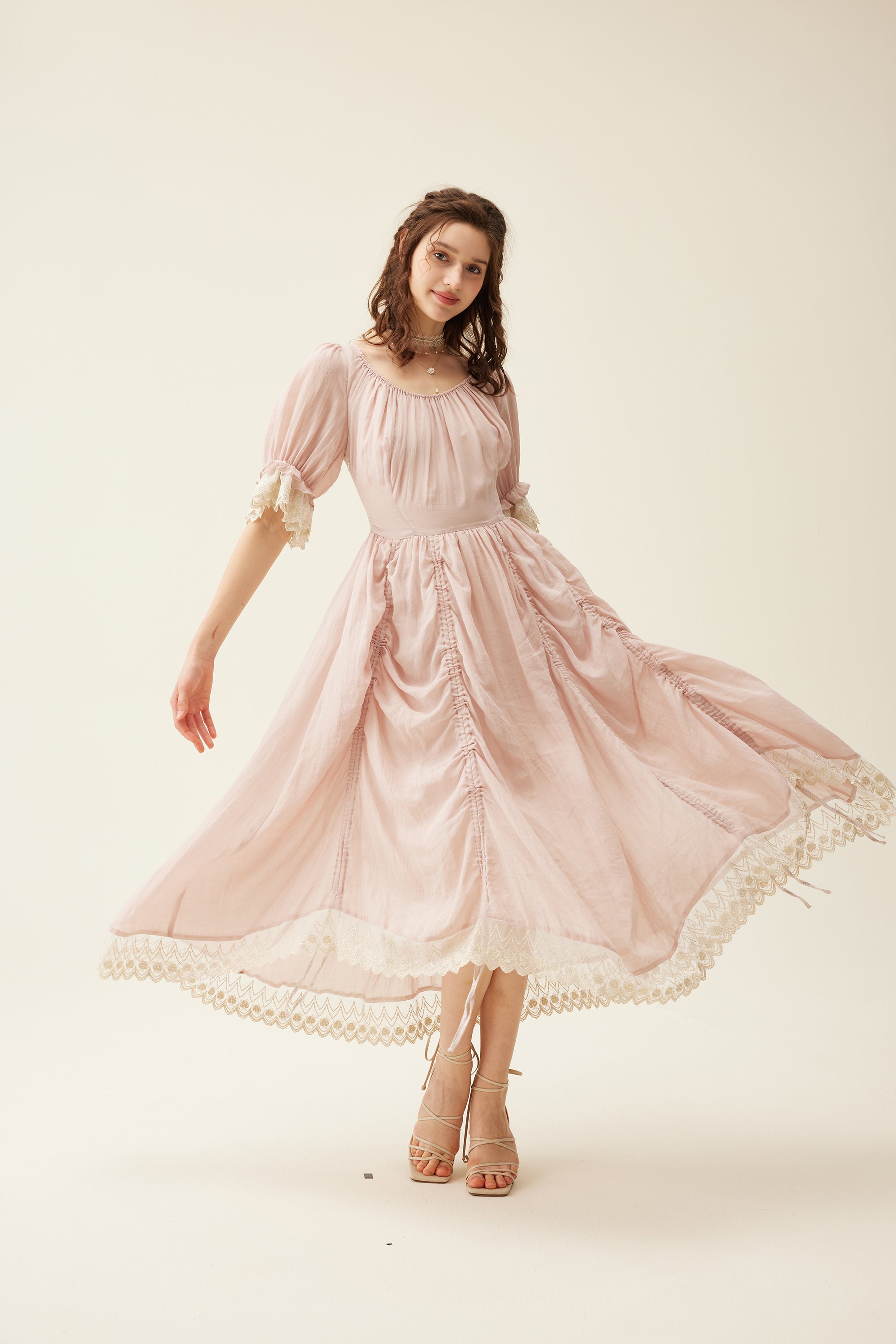 Elowen 27 | Lace Linen dress gown ( 2 way to wear )