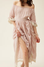Elowen 27 | Lace Linen dress gown ( 2 way to wear )