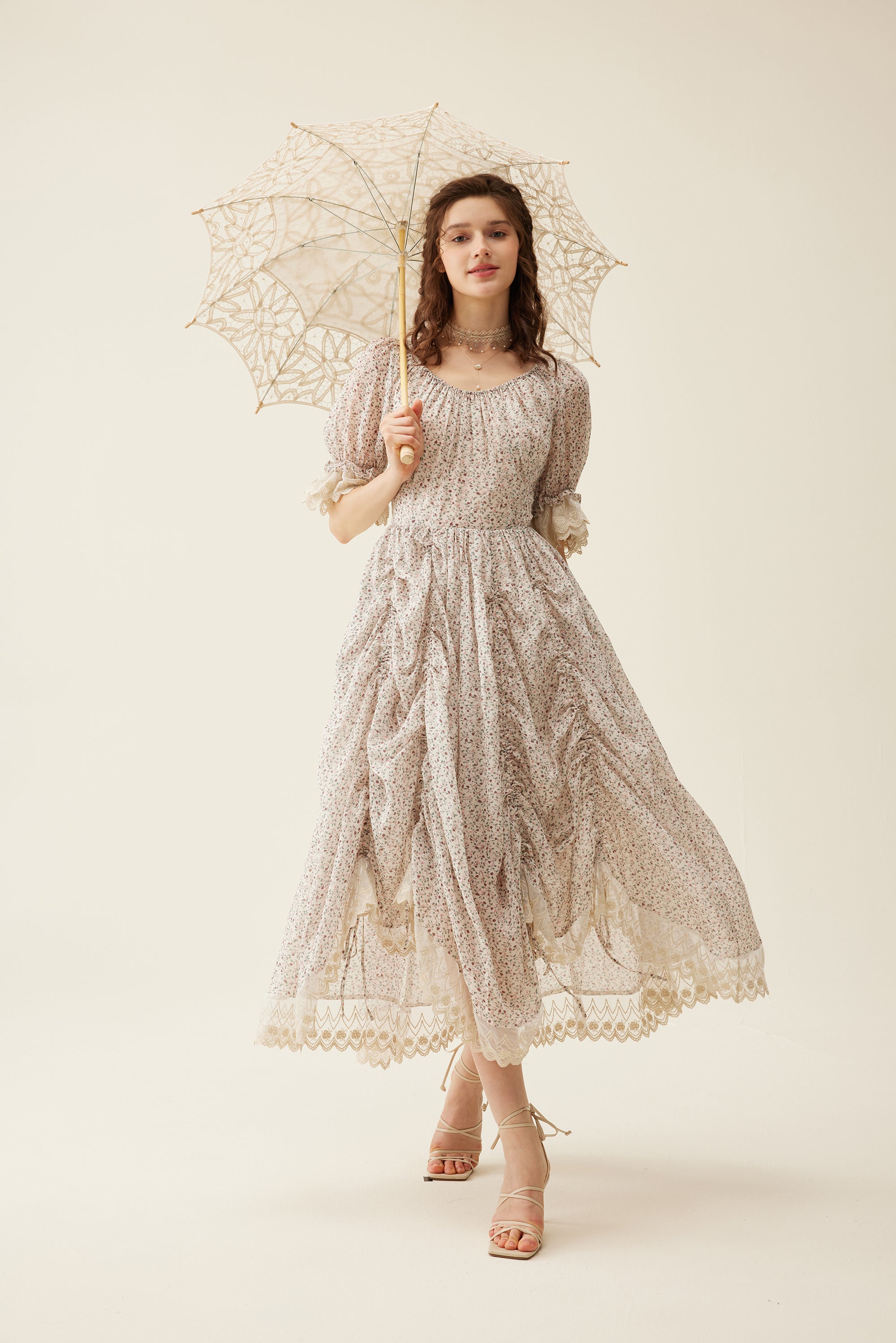 Elowen 27 | Lace Linen dress gown ( 2 way to wear )
