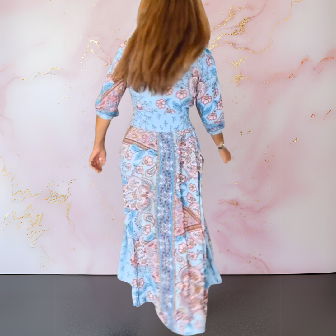 MARGA | ELEGANT SUMMER DRESS WITH V-NECK