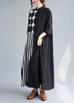 Boutique Black Print Patchwork Vacation Dresses Spring