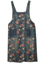 Chic Denim Blue Print Casual Pants Plus Size Spring Jumpsuit skirt