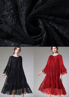 Chic Mulberry Fashion Flare Sleeve Fall Lace Sundress