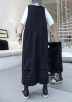 Classy sleeveless cotton dresses Tutorials black v neck long Dresses fall