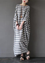 Fashion Stripe Loose Big Size Maxi Size Dresses Plus Sizes Women Clothes
