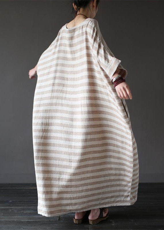 Fashion Stripe Loose Big Size Maxi Size Dresses Plus Sizes Women Clothes