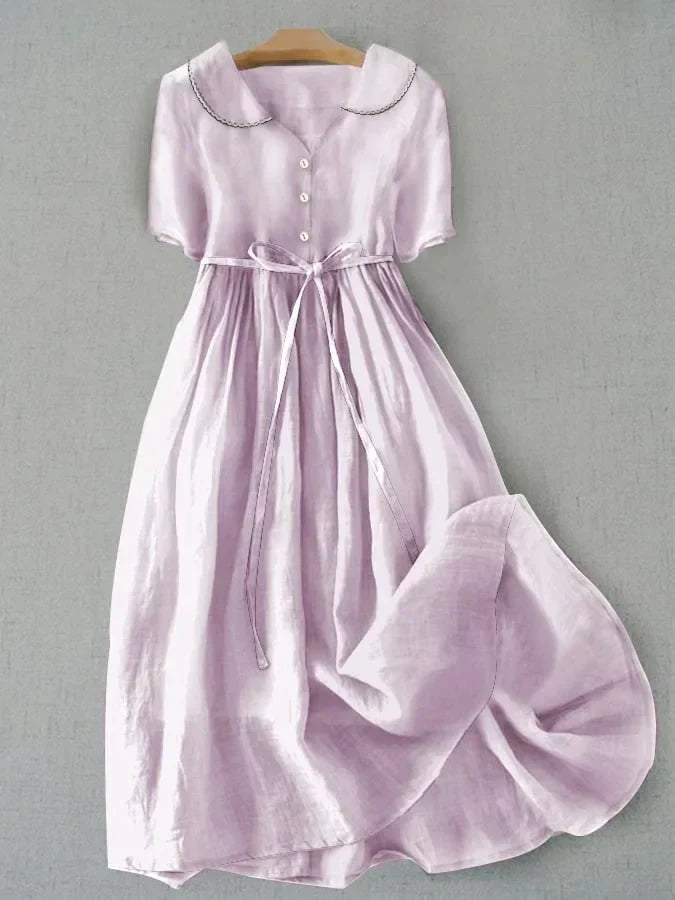 Haljina Isla Midi - Elegantna Udobnost od Pamuka i Lina za Žene