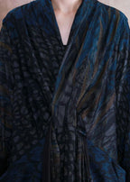 Style v neck pockets Outfits blue print loose Dress fall