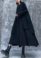 Vivid black cotton clothes Women Layered Traveling spring Dresses