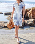 MARTINE | ELEGANT STRIPED SHIRT DRESS