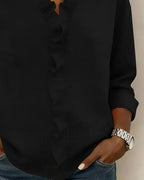 Indie | Bluzica sa Ruffles, V-Izrezom i Dugim Rukavima