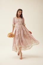 Elowen 27 | Lace Linen dress gown ( 2 way to wear )