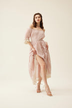Elowen 27 | Lace Linen dress gown ( 2 way to wear )