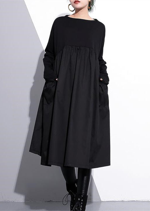 Chic Purple shift dress cotton clothing dress